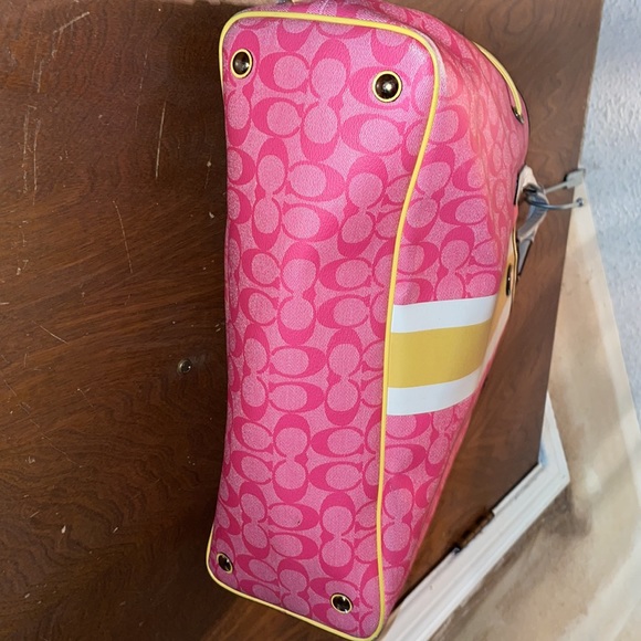 Coach Pink and Yellow Bag - Picture 8 of 11